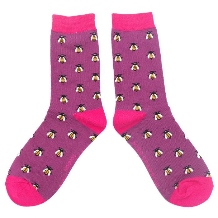 Bienen Socken Lila (Damen) One Size