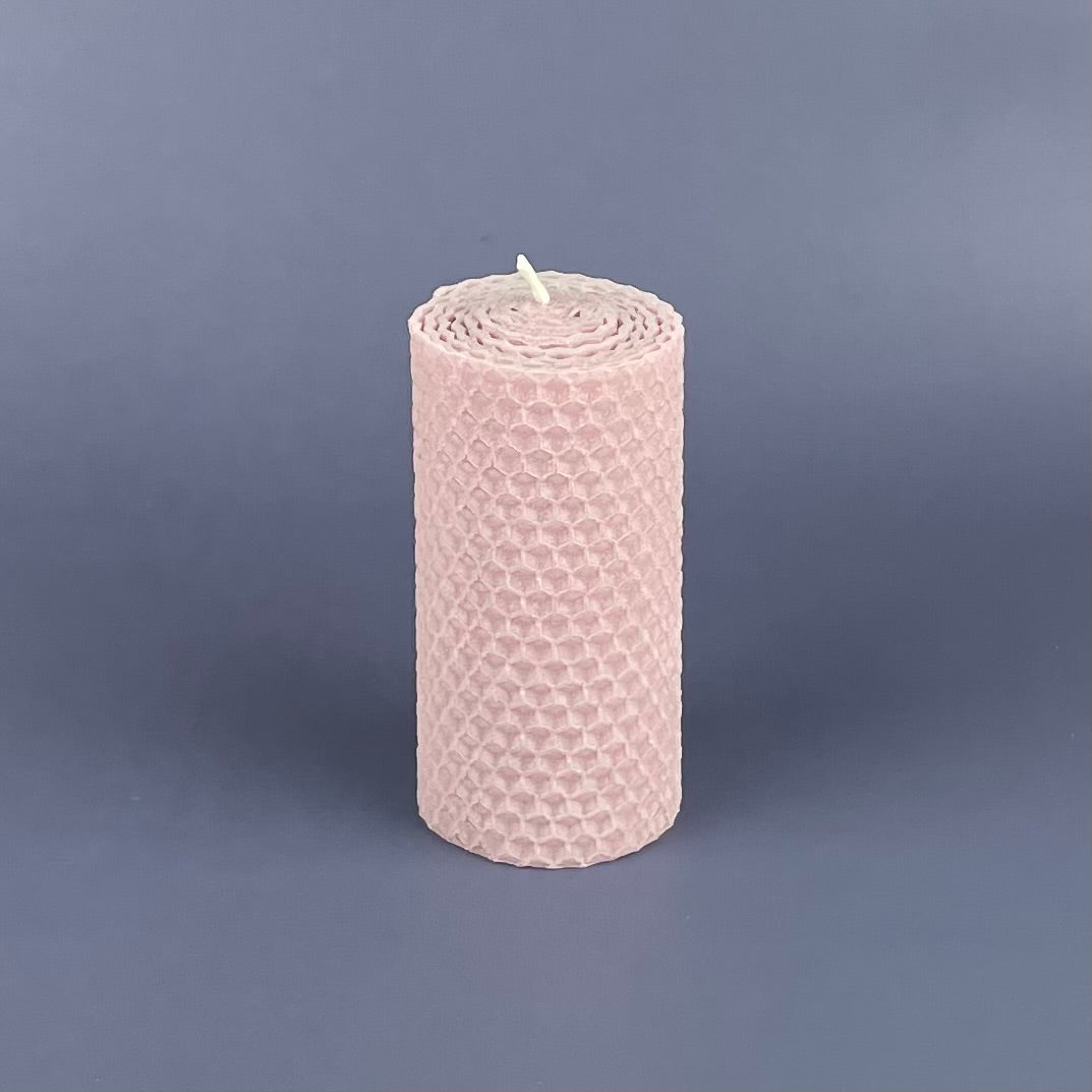 Bienenwachskerze Wabe Rosa (S)