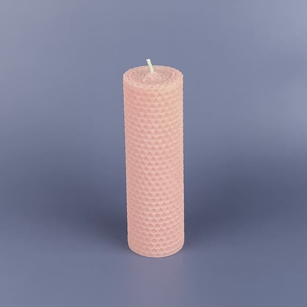 Bienenwachskerze Wabe Rosa (L)
