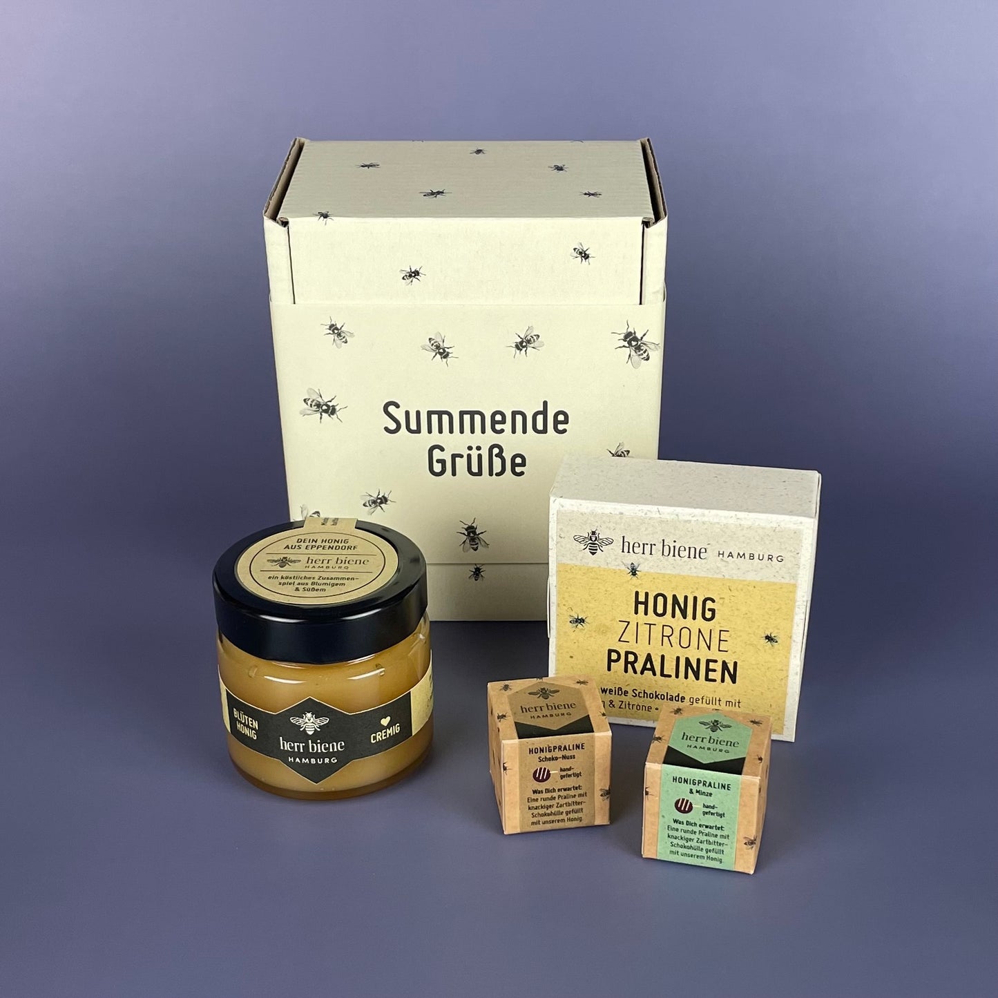 Geschenkbox mit Banderole I Süsse Mischung (S)