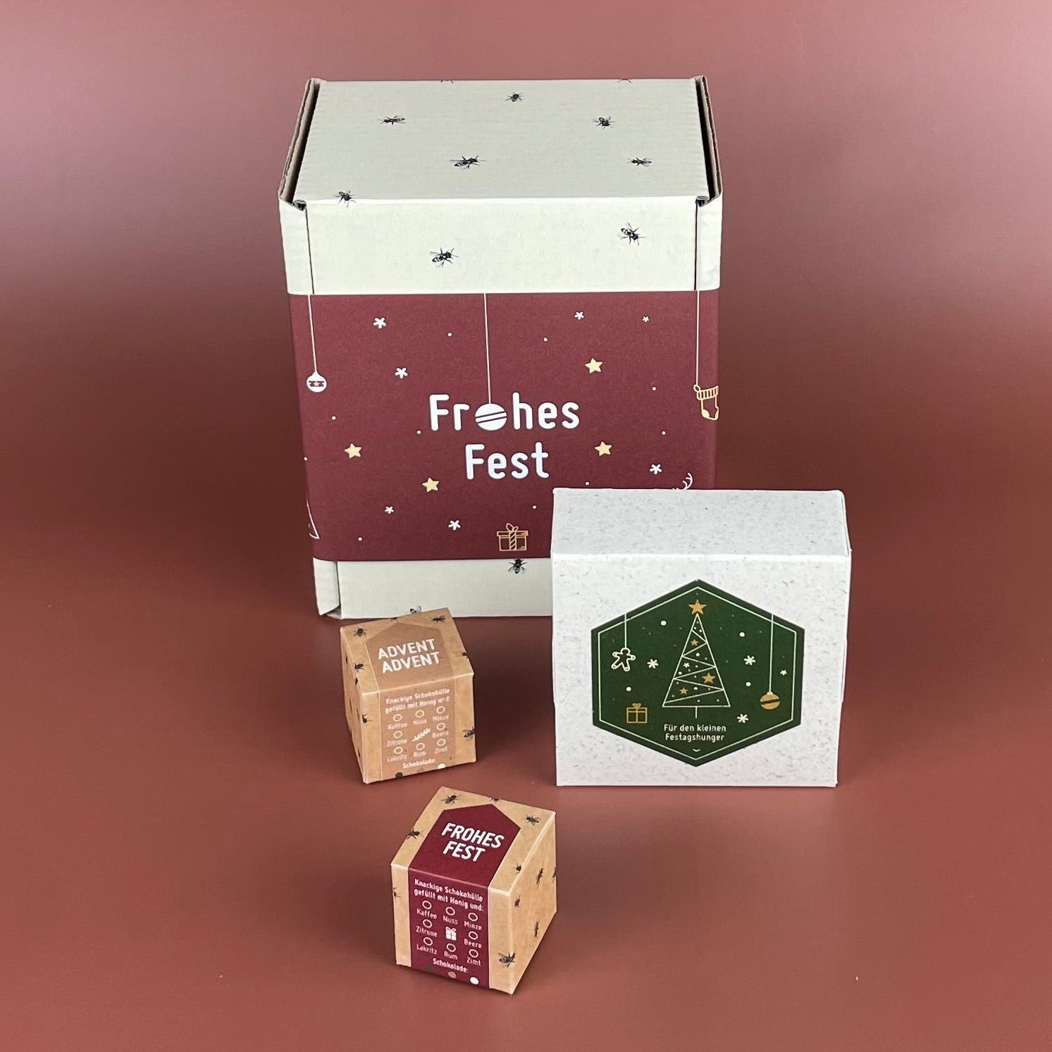 Geschenkbox mit Banderole / Weihnachten Süße Mischung