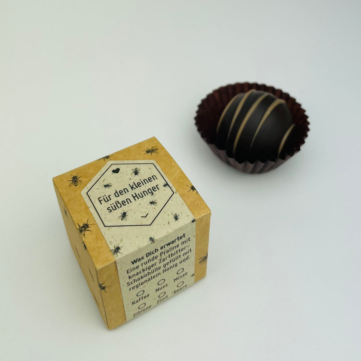 Honigpraline mit Botschaft Für den kleinen süßen Hunger