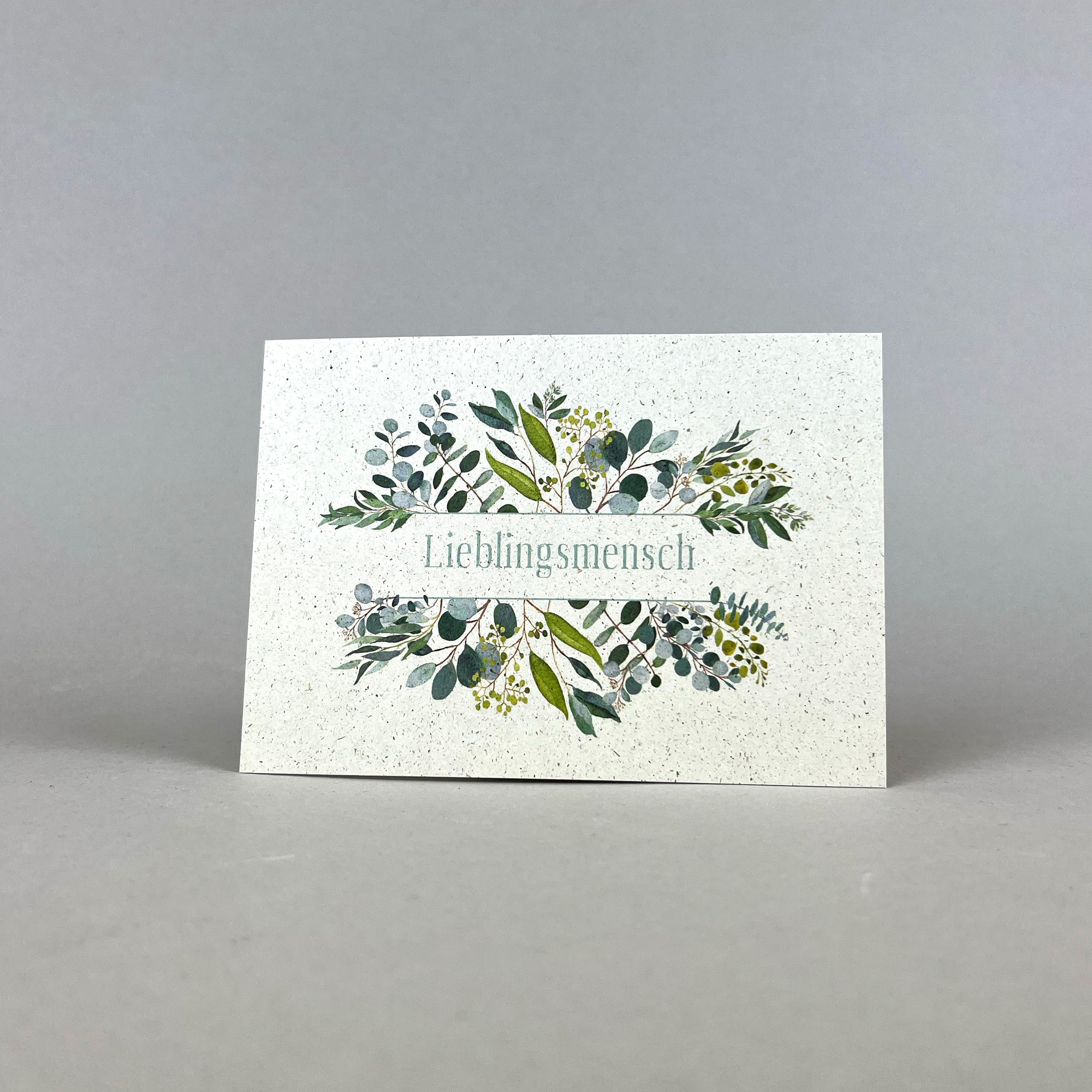 Graspapier Postkarte | Lieblingsmensch