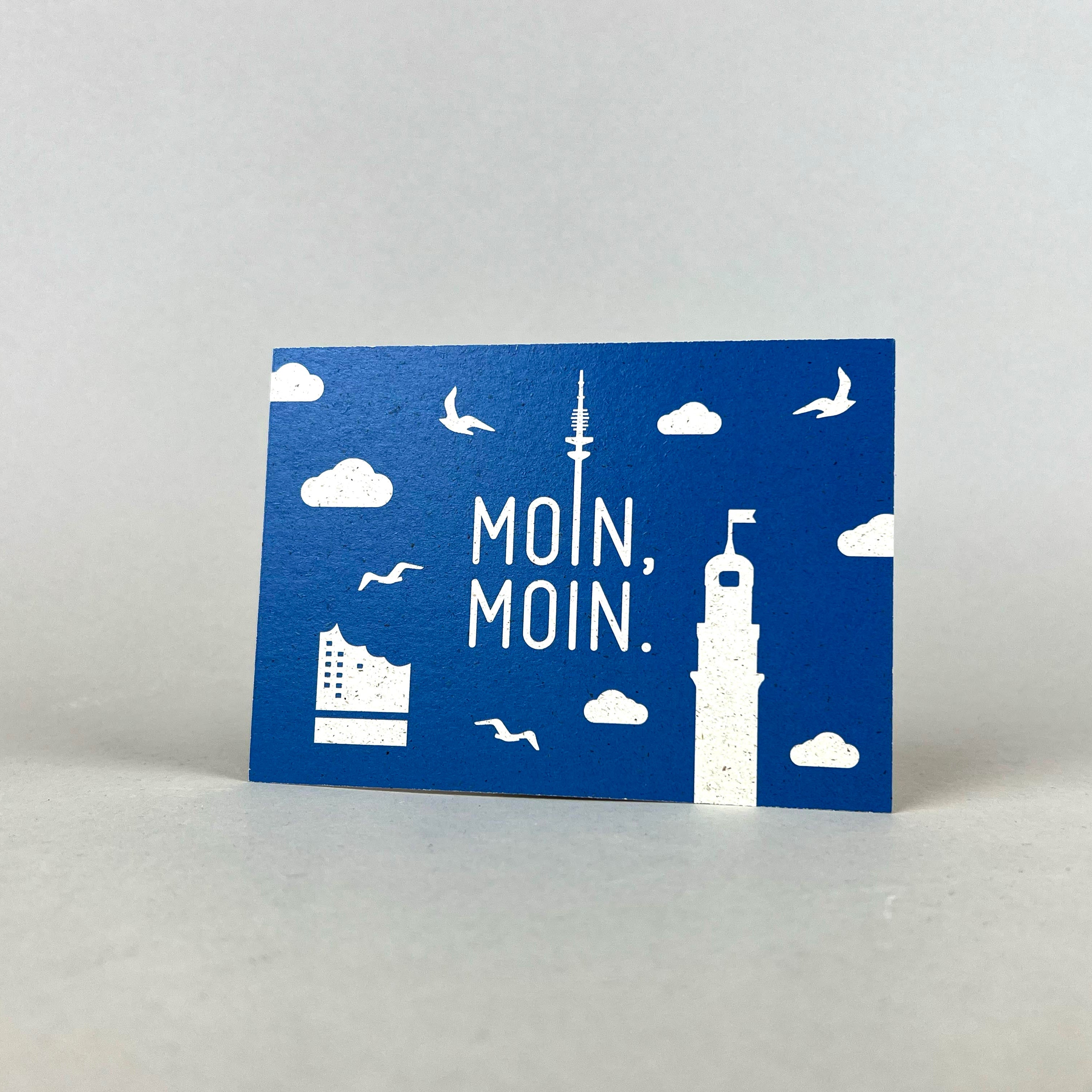 Graspapier Postkarte | Moin (Skyline)