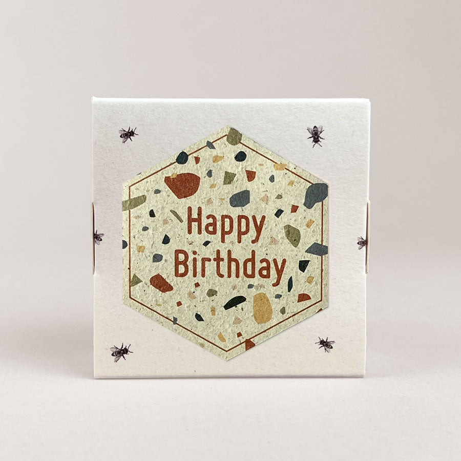 Happy Birthday (Terrazzo) / 4er Honigpralinen