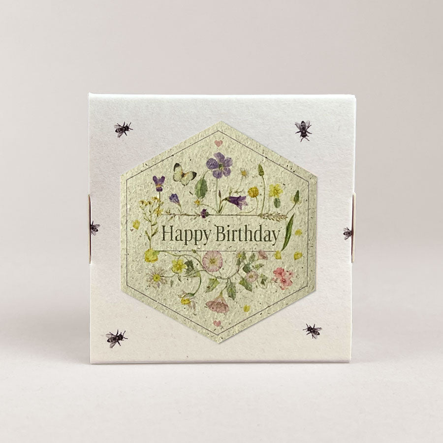 Happy Birthday (blumig) / 4er Honigpralinen