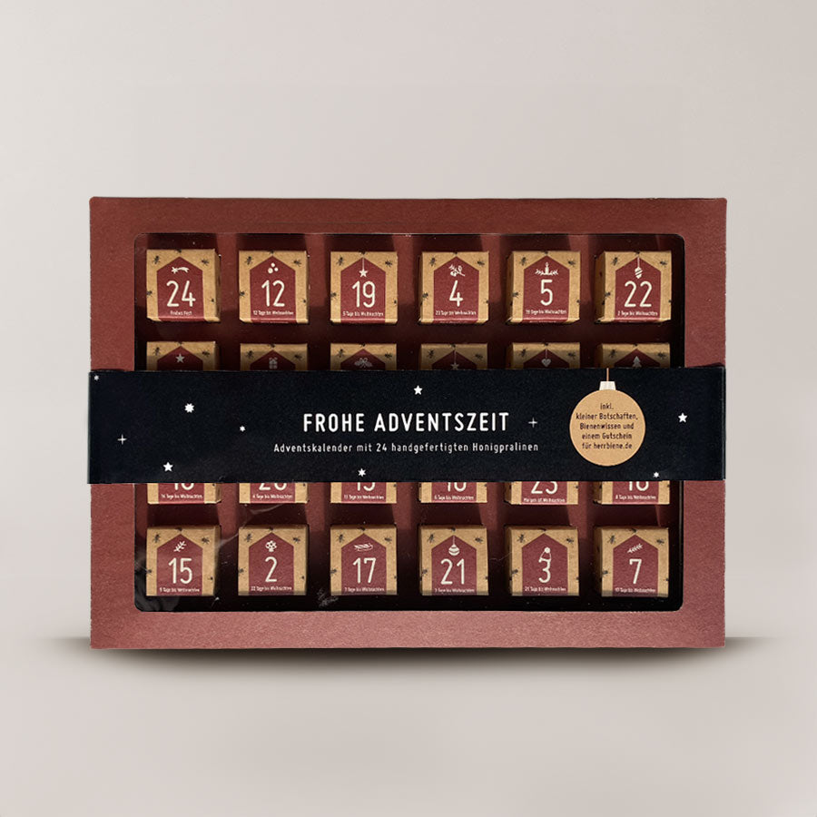 Adventskalender mit 24 Honigpralinen