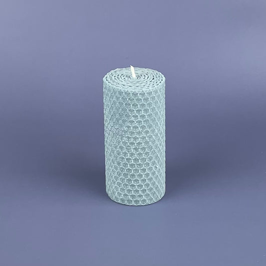 Bienenwachskerze Wabe blau  (S)
