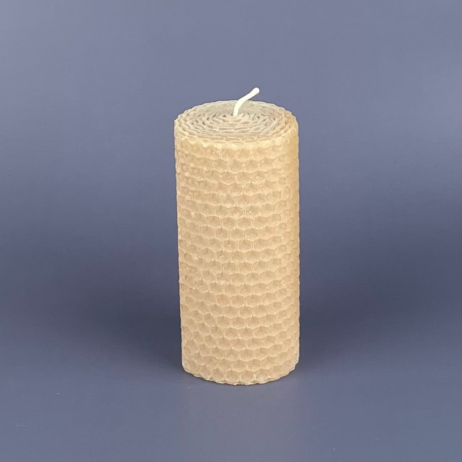 Bienenwachskerze Wabe Sand  (S)