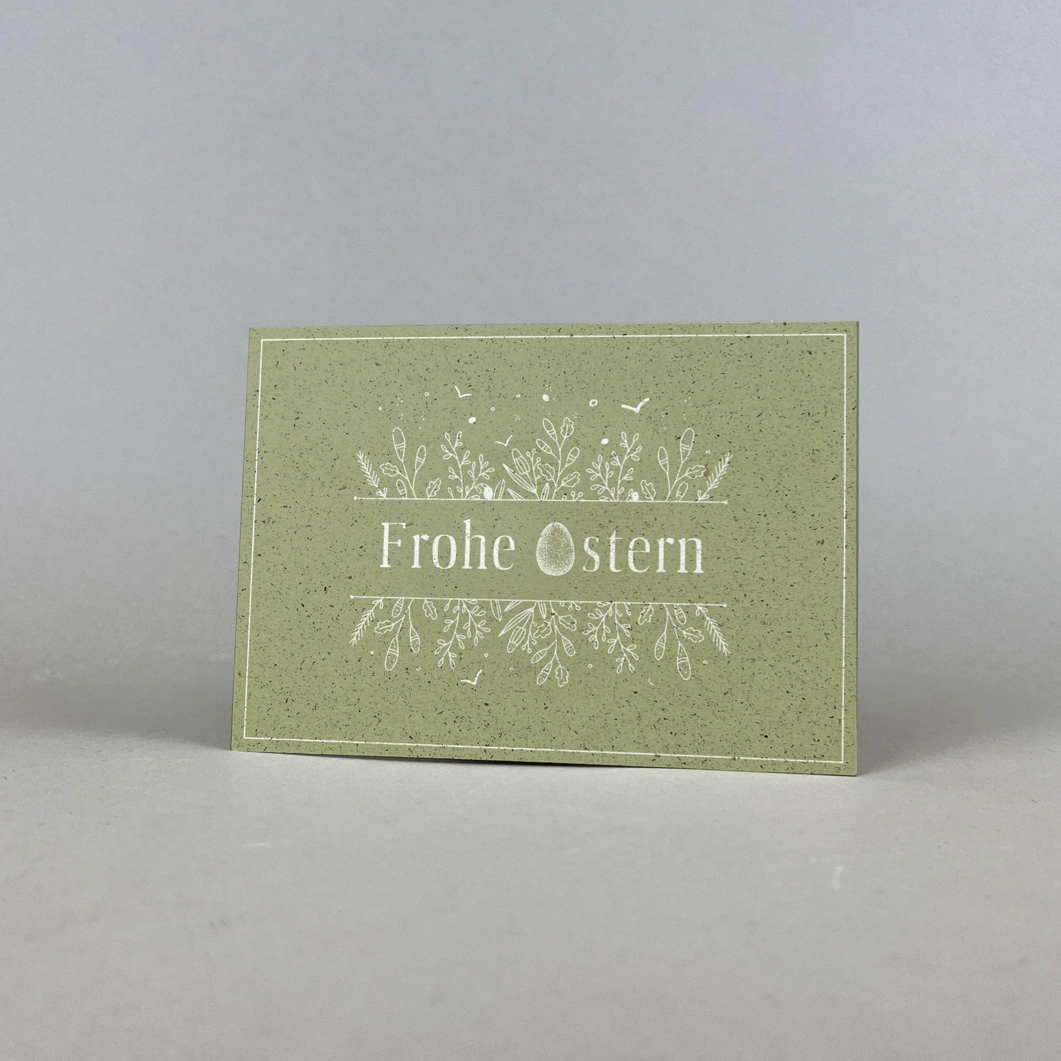 Graspapier Postkarte | Frohe Ostern grün