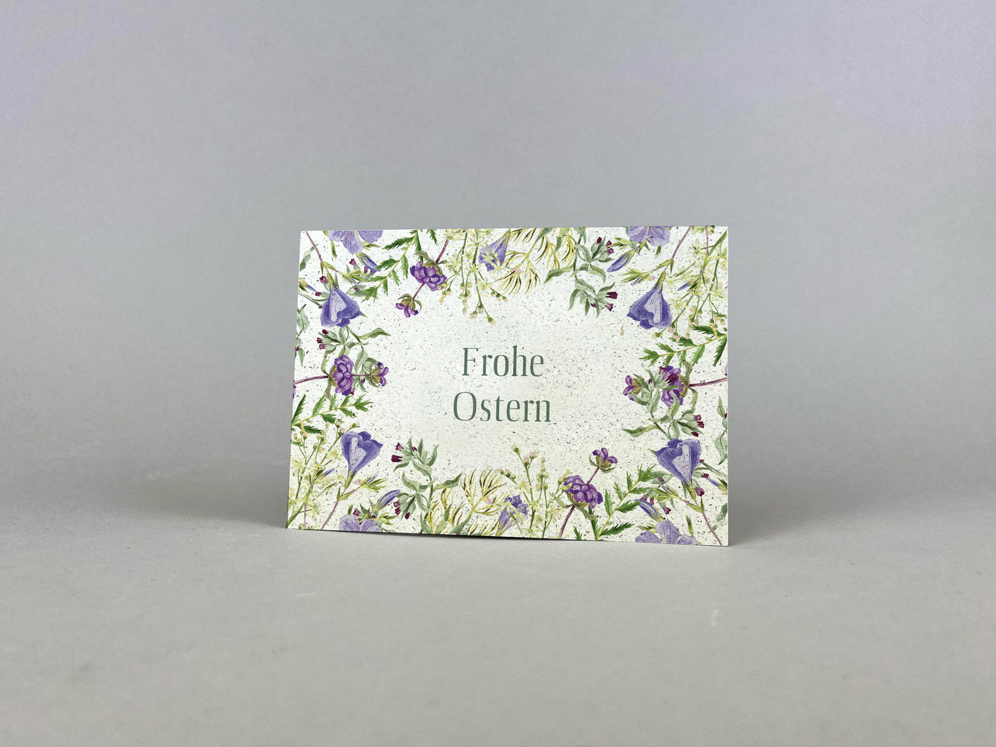 Graspapier Postkarte | Frohe Ostern blumig