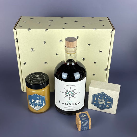 Geschenkbox mit Banderole I Hamburg Moin (L)