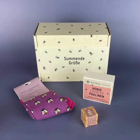 Geschenkbox mit Banderole I Sockenliebe PINK  (M)