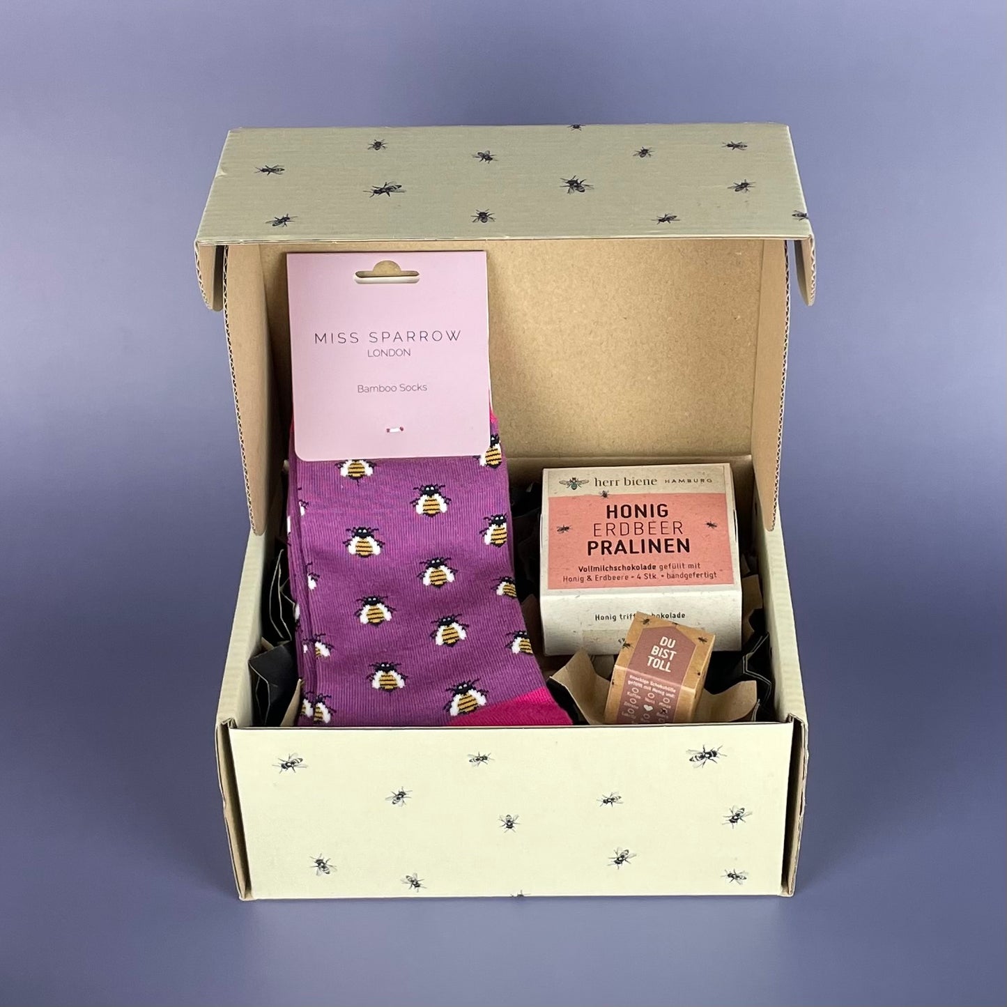 Geschenkbox mit Banderole I Sockenliebe PINK  (M)