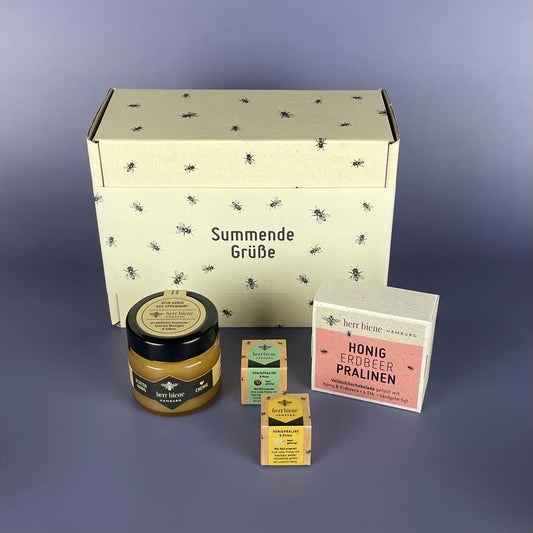 Geschenkbox mit Banderole I Süße Mischung (M)