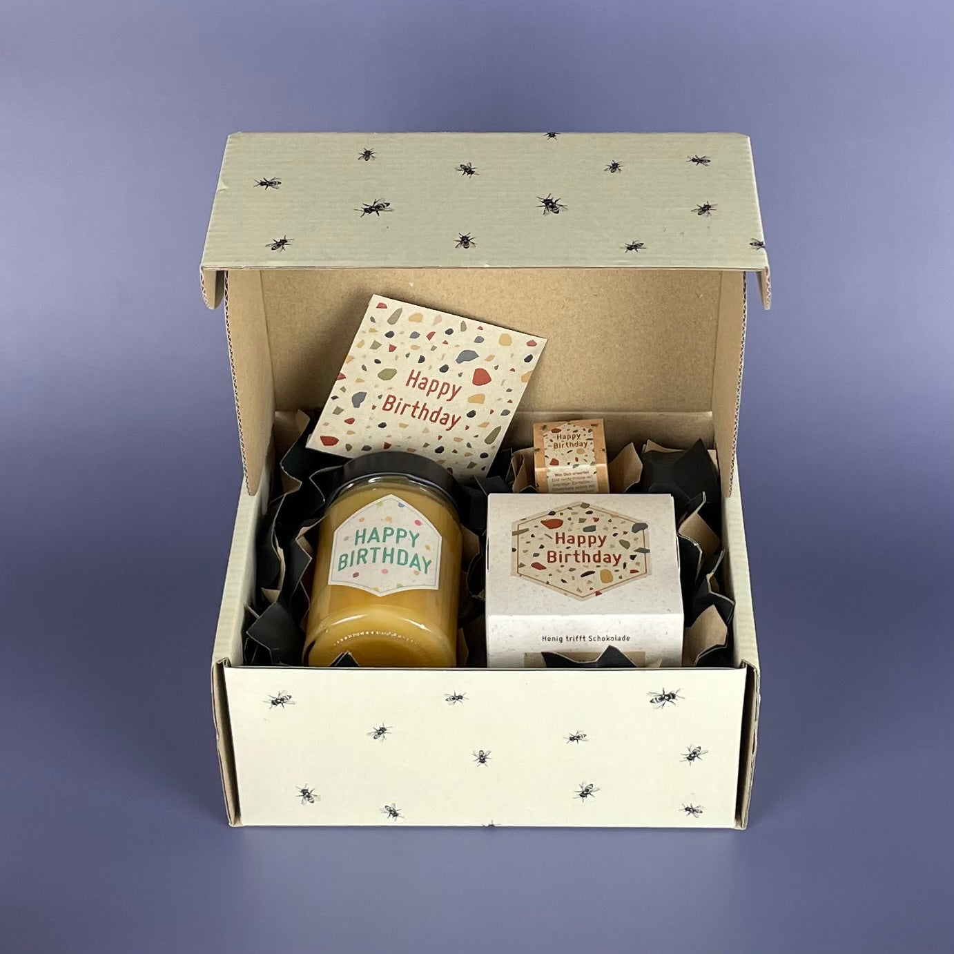 Geschenkbox mit Banderole I Happy Birthday Terrazzo (M)