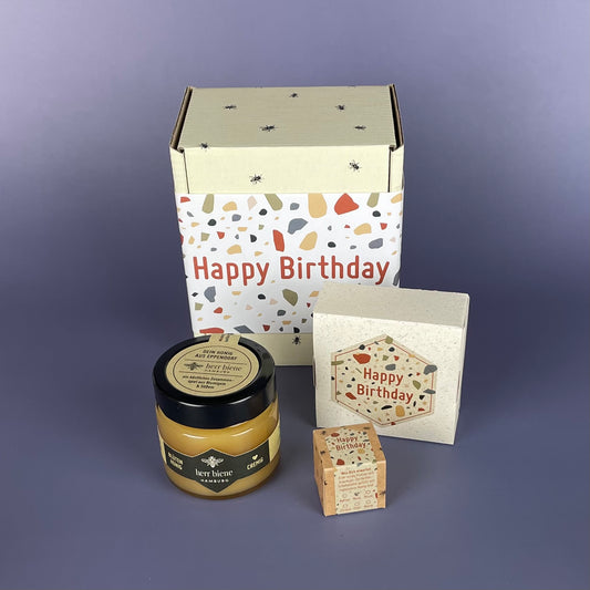 Geschenkbox mit Banderole I Happy Birthday Terrazzo (S)