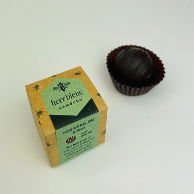 Honigpraline Minze mit Zartbitterschokolade 