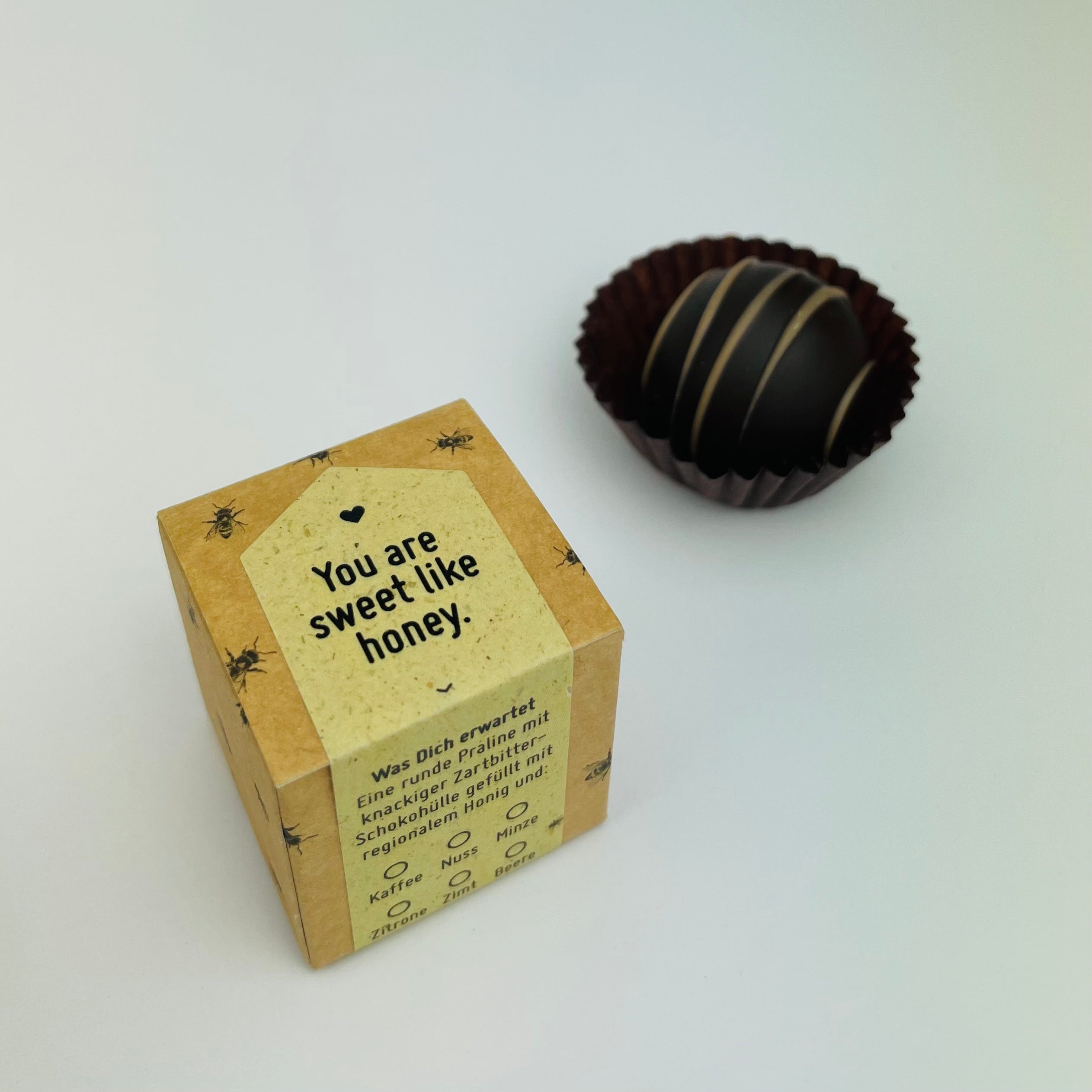 Honigpraline mit Botschaft You are sweet like honey 