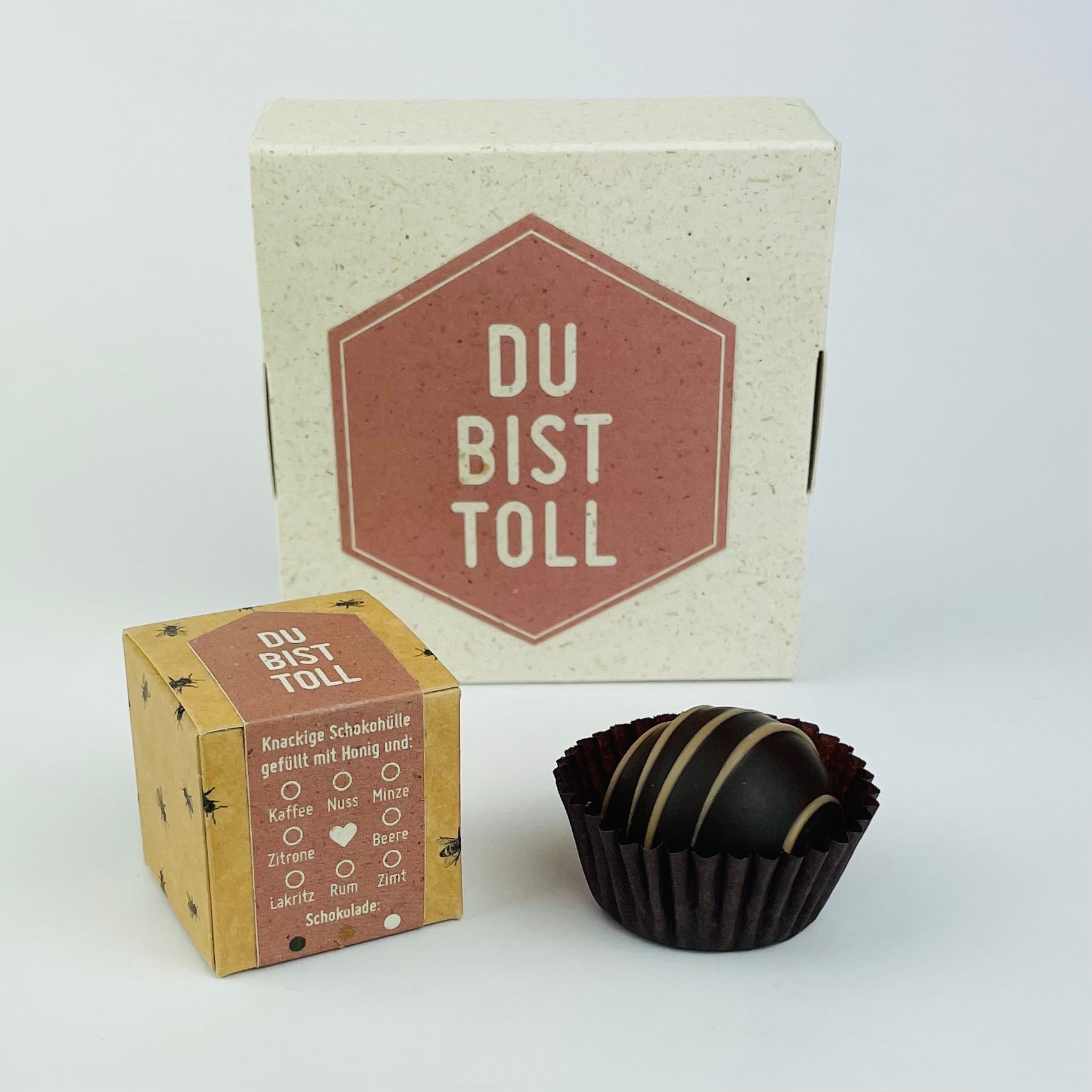 Honigpralinen mit Botschaft Du bist toll