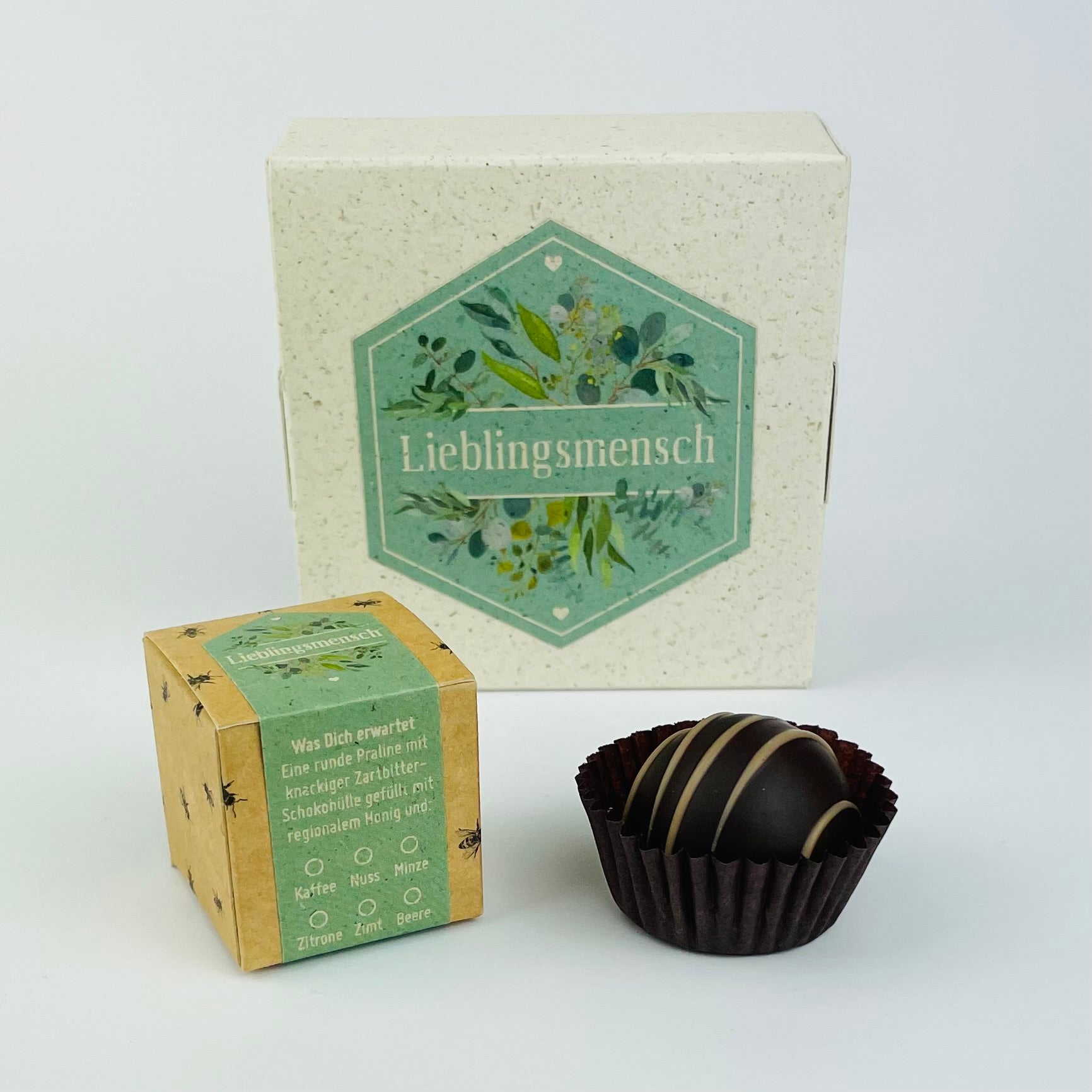 Honigpraline mit Botschaft Lieblingsmensch 