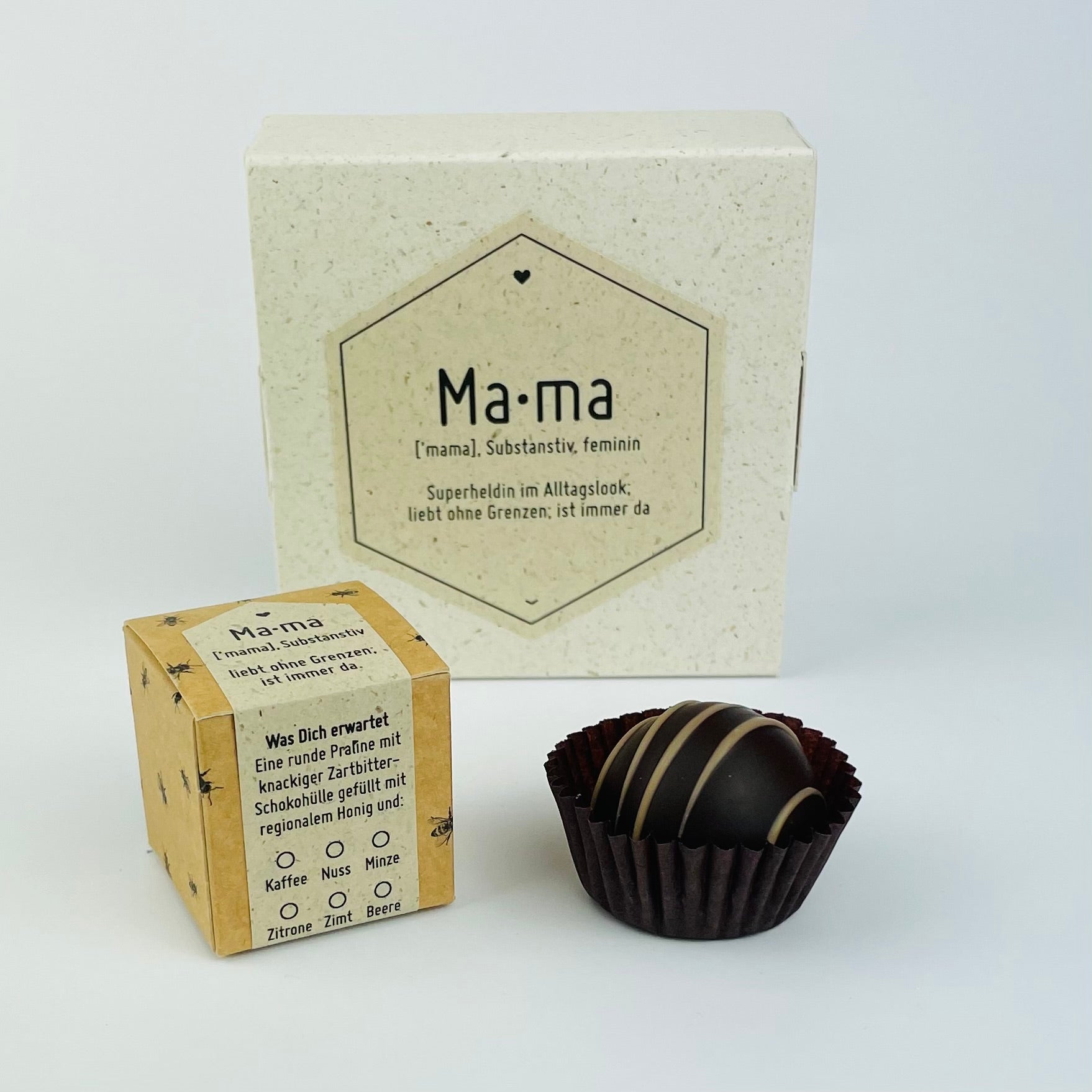 Honigpralinen mit Botschaft Mama / Muttertag