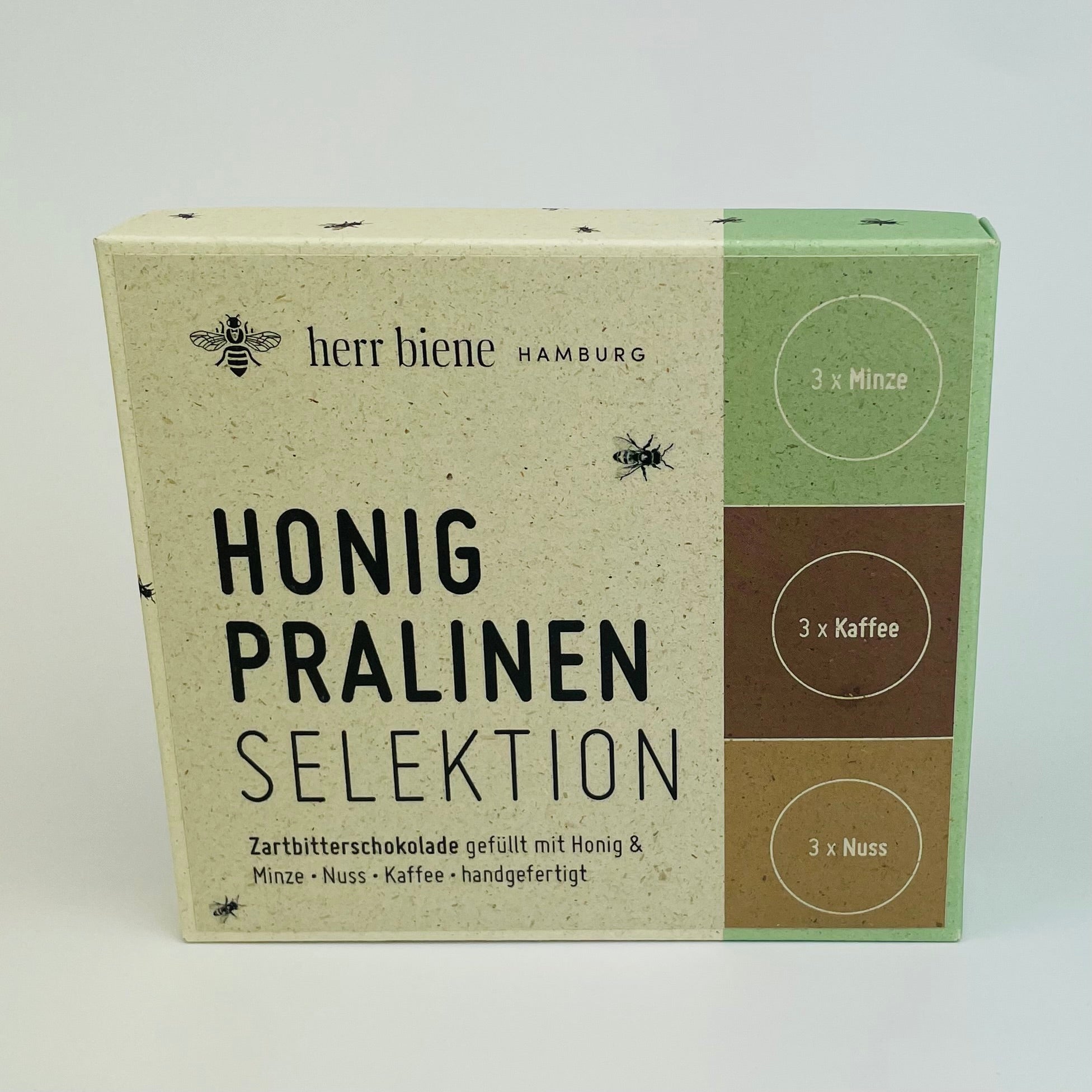 Honigpralinen Selektion mit Minze Kaffee und Nuss