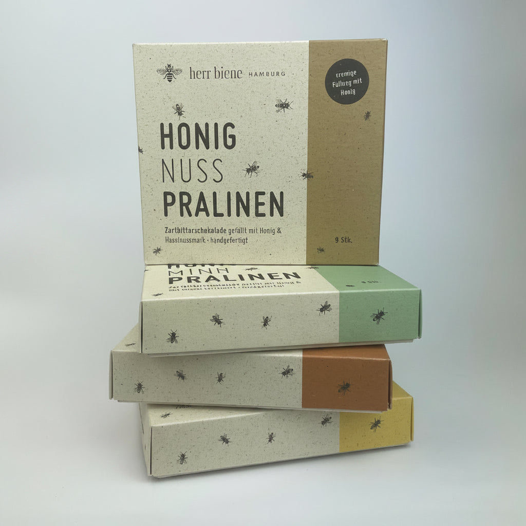 9 Honigpralinen in 8 Sorten - eine feine Auswahl zum Geniessen und Teilen