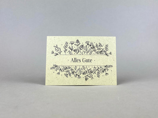 Graspapier Postkarte | Alles Gute