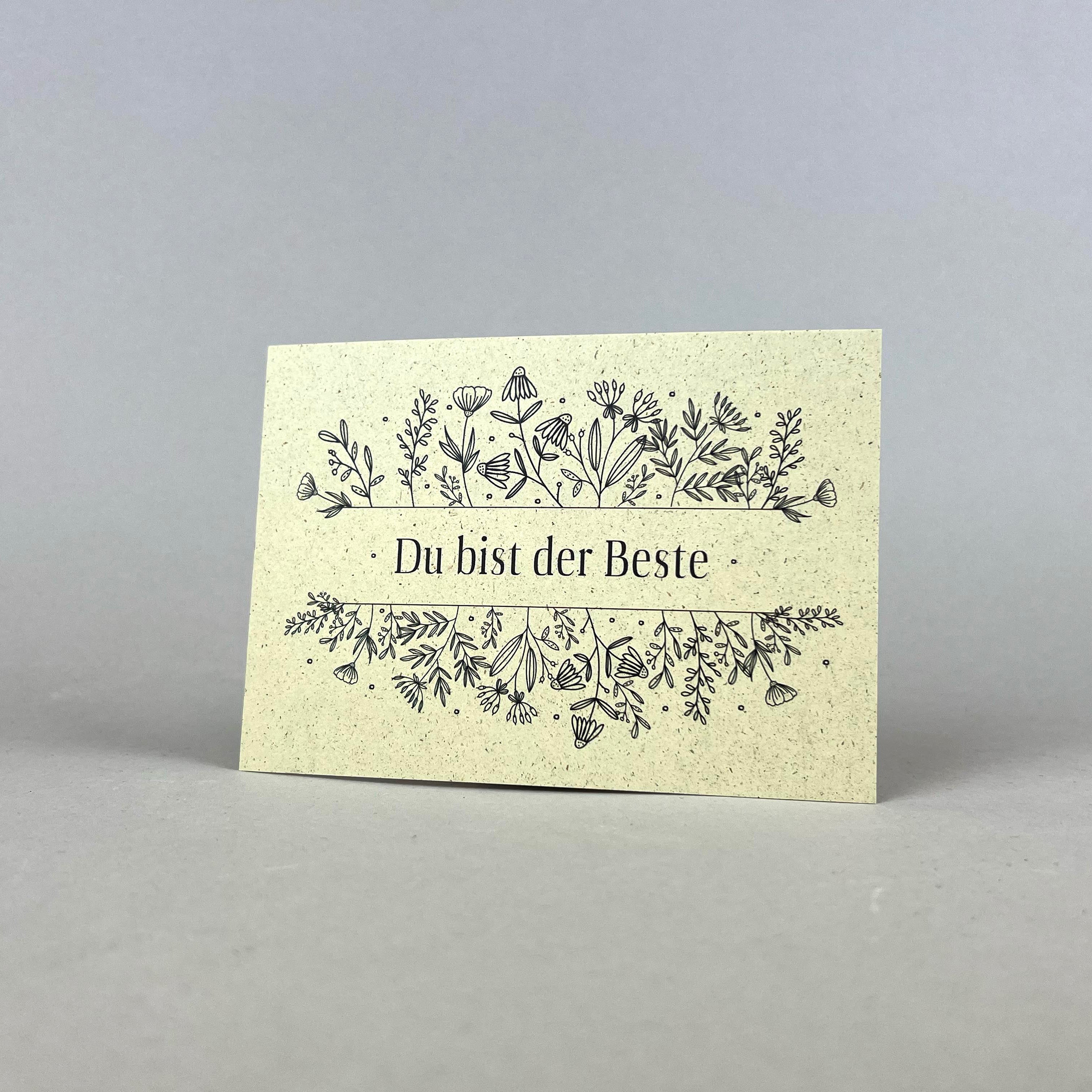 Graspapier Postkarte | Du bist der Beste