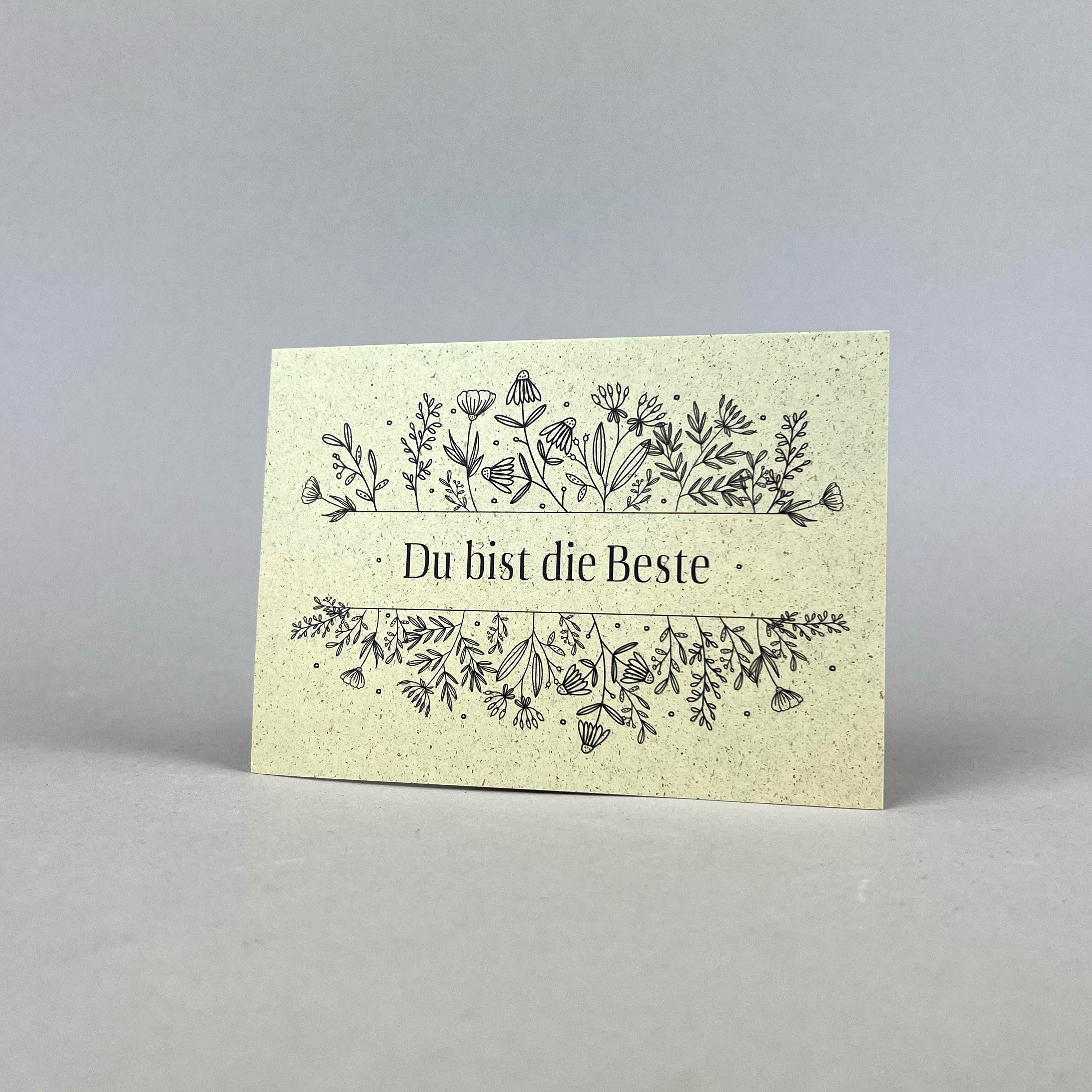 Graspapier Postkarte | Du bist die Beste