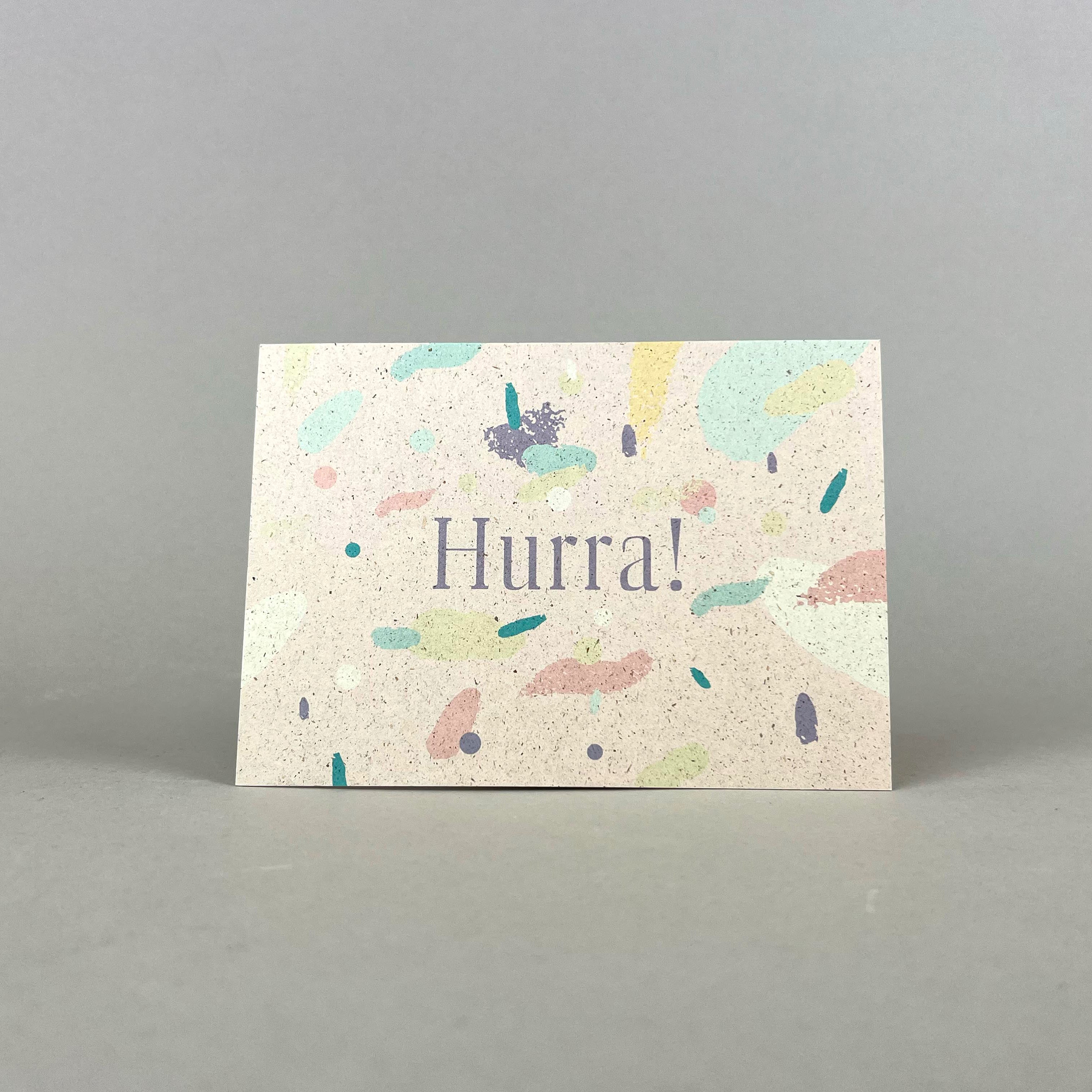 Graspapier Postkarte | Hurra