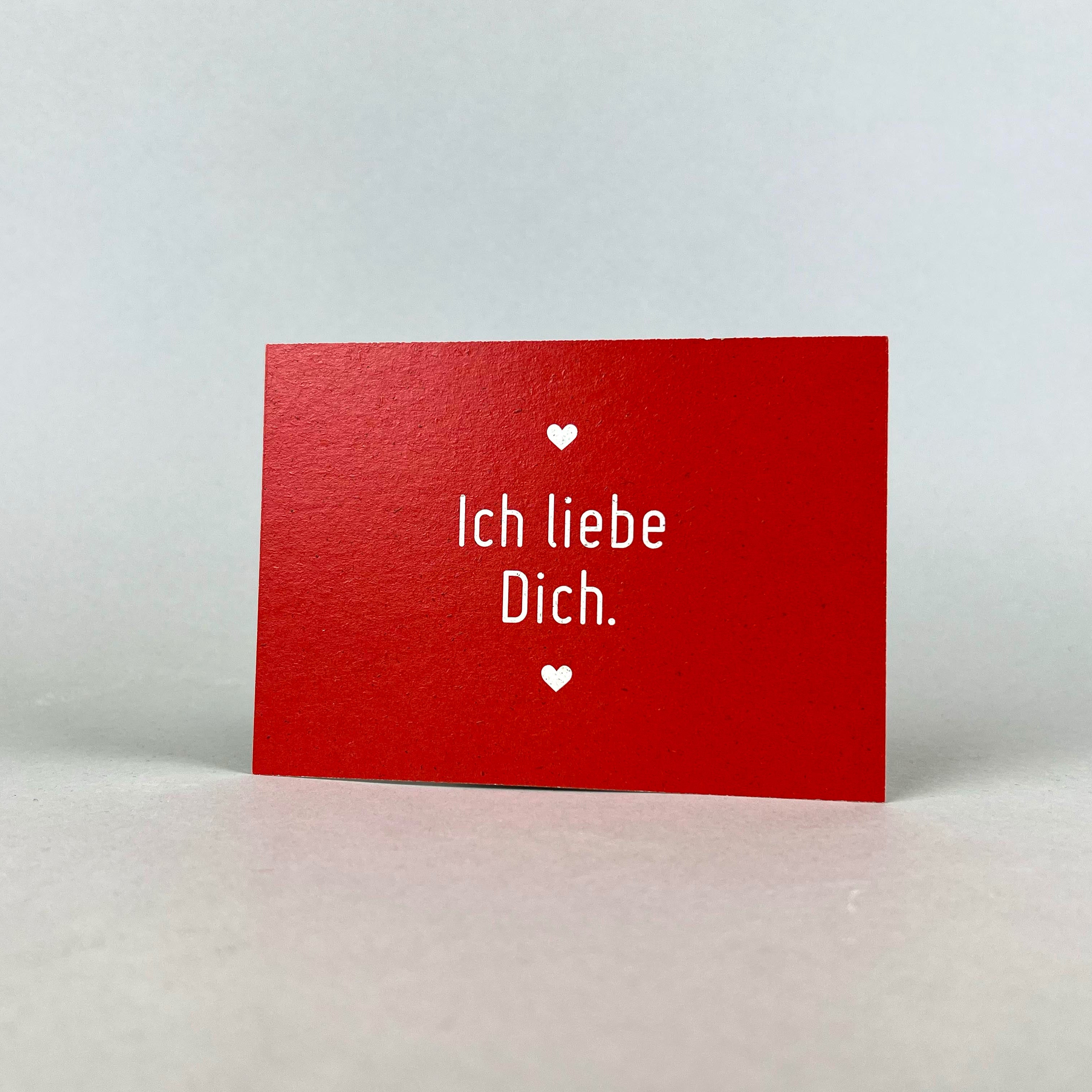 Graspapier Postkarte | Ich liebe Dich