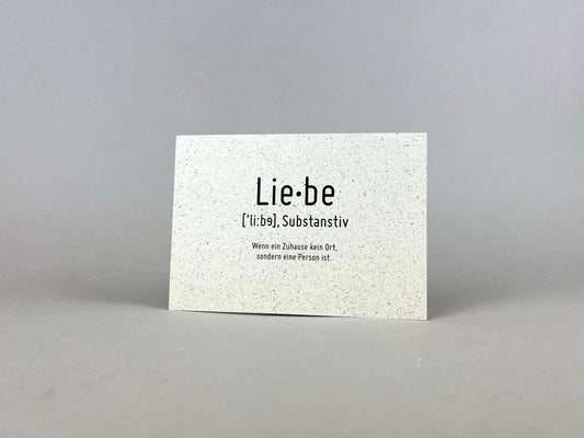 Graspapier Postkarte | Liebe