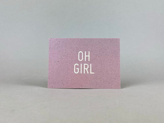 Graspapier Postkarte | Oh girl