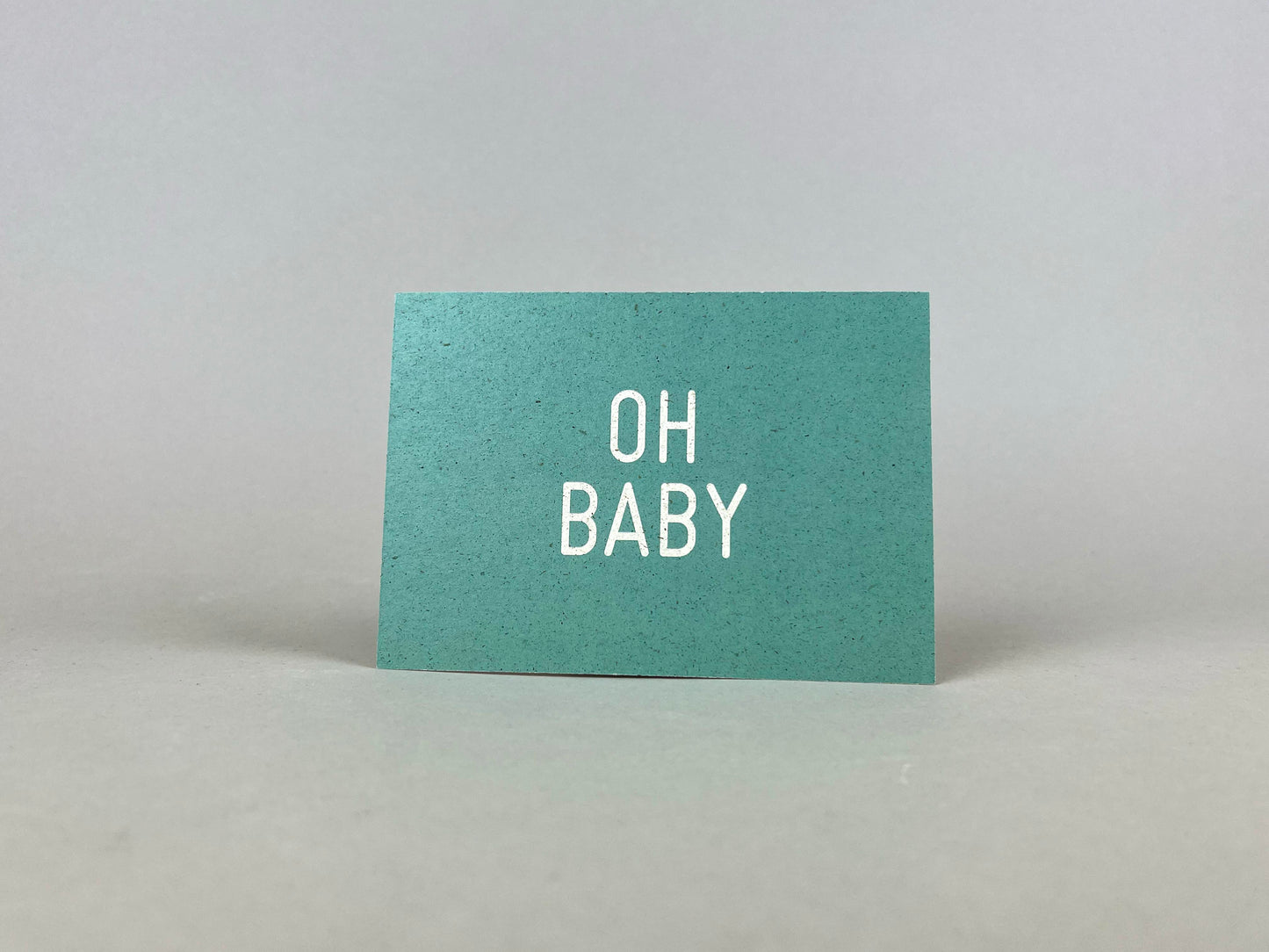 Graspapier Postkarte | Oh Baby (türkis)